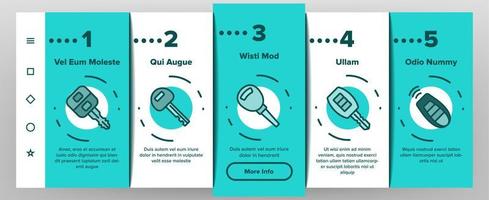 autosleutel apparatuur onboarding pictogrammen instellen vector