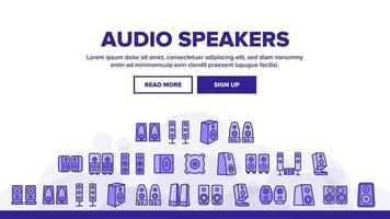 audio muziek luidsprekers landing header vector