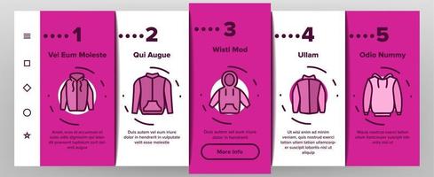 hoodie en trui onboarding pictogrammen instellen vector