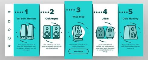 audio muziek speakers onboarding pictogrammen instellen vector