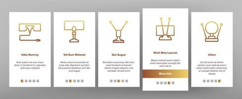 hdtv antenne apparaat onboarding pictogrammen instellen vector