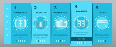 gate ingang tool onboarding pictogrammen instellen vector