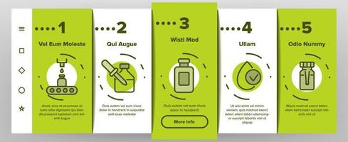 serum en cosmetische onboarding pictogrammen instellen vector
