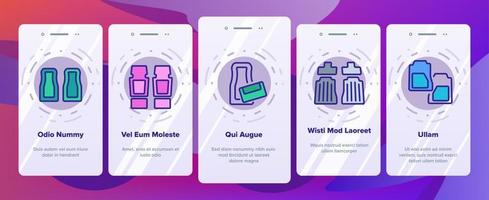 automatten vloer tapijt onboarding pictogrammen instellen vector