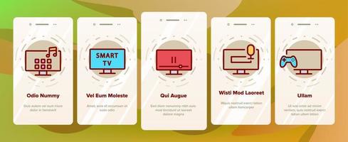 smart tv televisie onboarding pictogrammen instellen vector