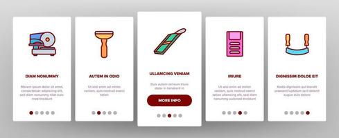 snijmachine keukengerei onboarding pictogrammen instellen vector