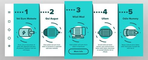 elektronische motor tool onboarding pictogrammen instellen vector