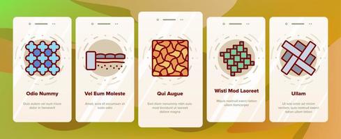 tegelvloer materiaal onboarding pictogrammen instellen vector