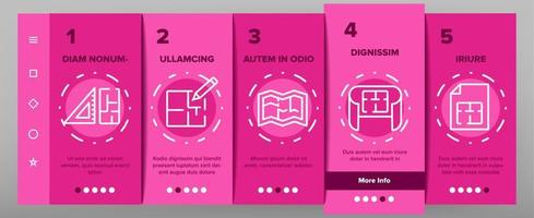 blauwdruk architectuur onboarding pictogrammen instellen vector