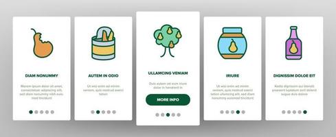 peer vitamine fruit onboarding pictogrammen instellen vector