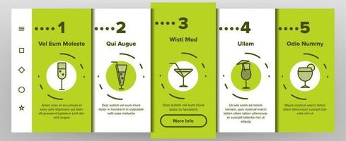 cocktails, alcohol frisdranken onboarding mobiele app paginascherm vector