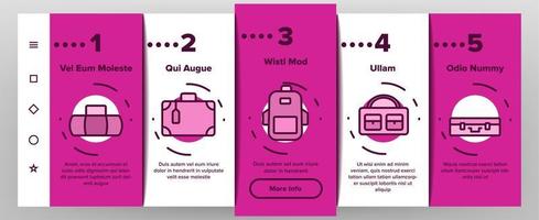 bagage en bagage onboarding pictogrammen instellen vector