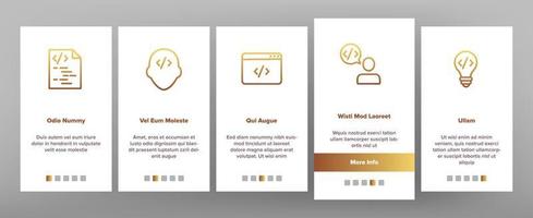 ontwikkelaar onboarding pictogrammen instellen vector