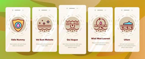 huidverzorging onboarding pictogrammen instellen vector