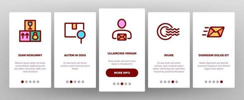 postbedrijf onboarding pictogrammen instellen vector