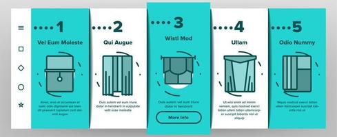 gordijn onboarding pictogrammen instellen vector