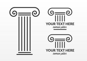 Gratis Roman Pillar Logo Design Vector