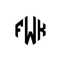 fwk letter logo-ontwerp met veelhoekvorm. fwk veelhoek en kubusvorm logo-ontwerp. fwk zeshoek vector logo sjabloon witte en zwarte kleuren. fwk monogram, business en onroerend goed logo.