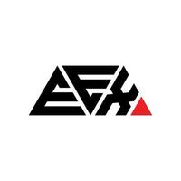 eex driehoek letter logo ontwerp met driehoekige vorm. eex driehoek logo ontwerp monogram. eex driehoek vector logo sjabloon met rode kleur. eex driehoekig logo eenvoudig, elegant en luxueus logo. eex