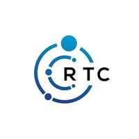 RTC brief technologie logo ontwerp op witte achtergrond. rtc creatieve initialen letter it logo concept. rtc-briefontwerp. vector