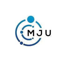 mju brief technologie logo ontwerp op witte achtergrond. mju creatieve initialen letter it logo concept. mju brief ontwerp. vector