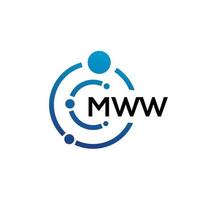 mww brief technologie logo ontwerp op witte achtergrond. mww creatieve initialen letter it logo concept. mww brief ontwerp. vector