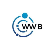 WWB brief technologie logo ontwerp op witte achtergrond. wwb creatieve initialen letter it logo concept. wwb brief ontwerp. vector