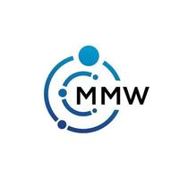 mmw brief technologie logo ontwerp op witte achtergrond. mmw creatieve initialen letter it logo concept. mmw brief ontwerp. vector