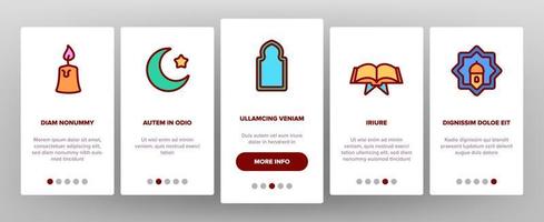 ramadan islam onboarding elementen iconen vector