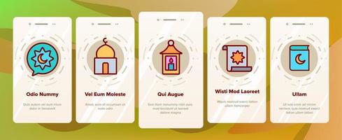 ramadan islam onboarding elementen iconen vector