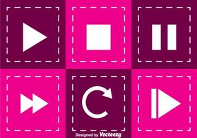 Media Player Square knop vector