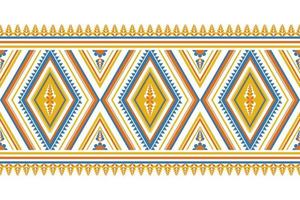 etnisch bloemenpatroon traditioneel. geometrisch patroon in tribal. rand decoratie. ontwerp voor achtergrond, behang, vectorillustratie, textiel, stof, kleding, batik, tapijt, borduurwerk. vector