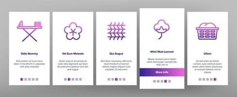 katoenen stof onboarding pictogrammen instellen vector