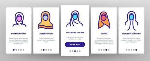 hijab onboarding pictogrammen instellen vector