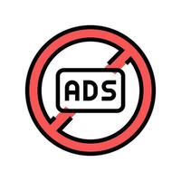 advertenties doorgestreept teken kleur pictogram vectorillustratie vector