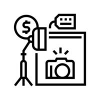 fotocamera en studio verhuur lijn pictogram vectorillustratie vector