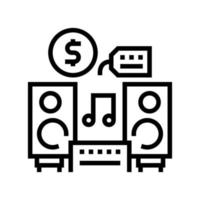 muziek apparaat verhuur lijn pictogram vectorillustratie vector