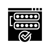 toegang wachtwoord geaccepteerd glyph pictogram vectorillustratie vector