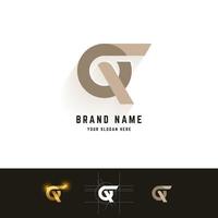 letter gq of gr monogram logo met rastermethode ontwerp vector