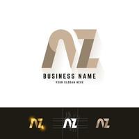 letter nz of az monogram logo met rastermethode ontwerp vector