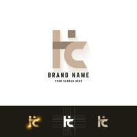 letter hc of ki monogram logo met rastermethode ontwerp vector