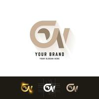 letter gw of gn monogram logo met rastermethode ontwerp vector