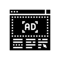 advertentiebanner op website glyph pictogram vectorillustratie vector