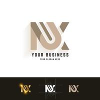 letter nx of nuk monogram logo met rastermethode ontwerp vector