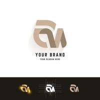 letter am of em monogram logo met rastermethode ontwerp vector