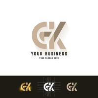 letter gk of ek monogram logo met rastermethode ontwerp vector