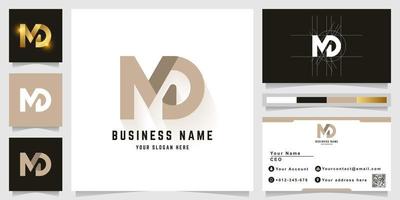 letter md of ma monogram logo met visitekaartje ontwerp vector