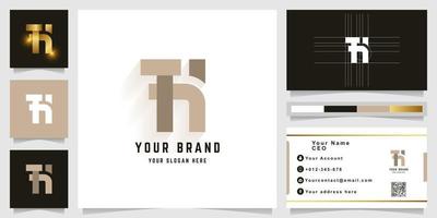 letter th of ti monogram logo met visitekaartje ontwerp vector