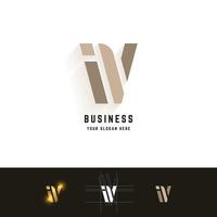 letter w of iv monogram logo met rastermethode ontwerp vector