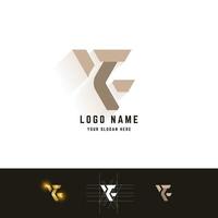 letter k of kt monogram logo met rastermethode-ontwerp vector